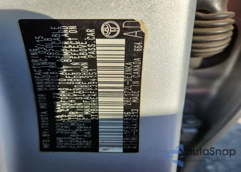 2015 Toyota Corolla L from USA, damaged, VIN 2T1BURHE4FC394151